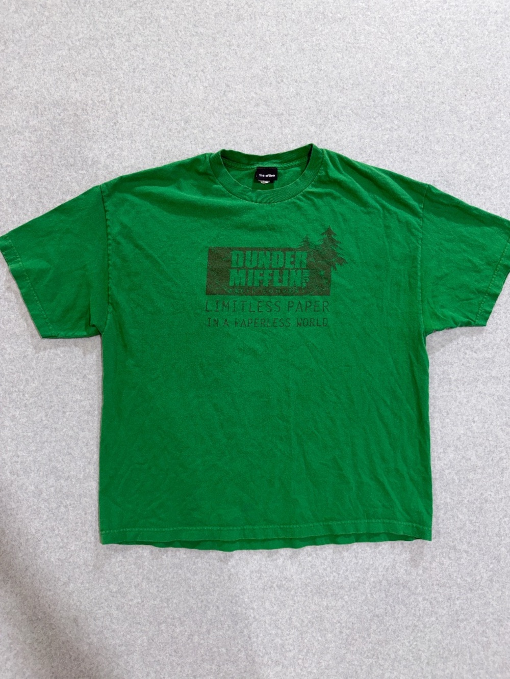The Office Mens 2XL Green T-Shirt Dunder Mifflin Limitless Paper Graphic Tee